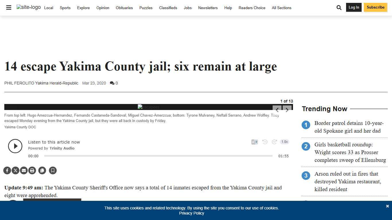14 escape Yakima County jail; six remain at large Local yakimaherald.com