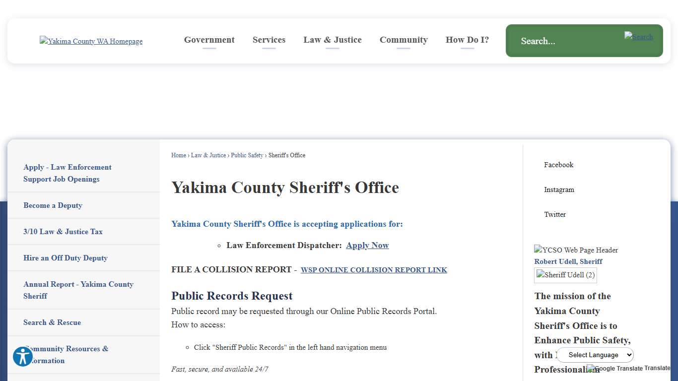 Yakima County Sheriff's Office Yakima County, WA